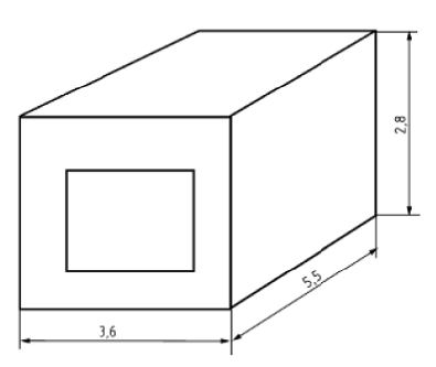 Описание: Модель одной комнаты для имитации энергетических характеристик окна согласно EN 13790